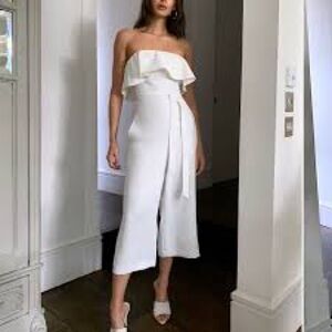 Aritzia babaton jumpsuit, strapless and wide leg ankle length.